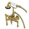 Kingston Brass AE19T7 3-3/8 Inch Wall Mount Tub Faucet with Hand Shower, Brushed Brass AE19T7 - alternate 1